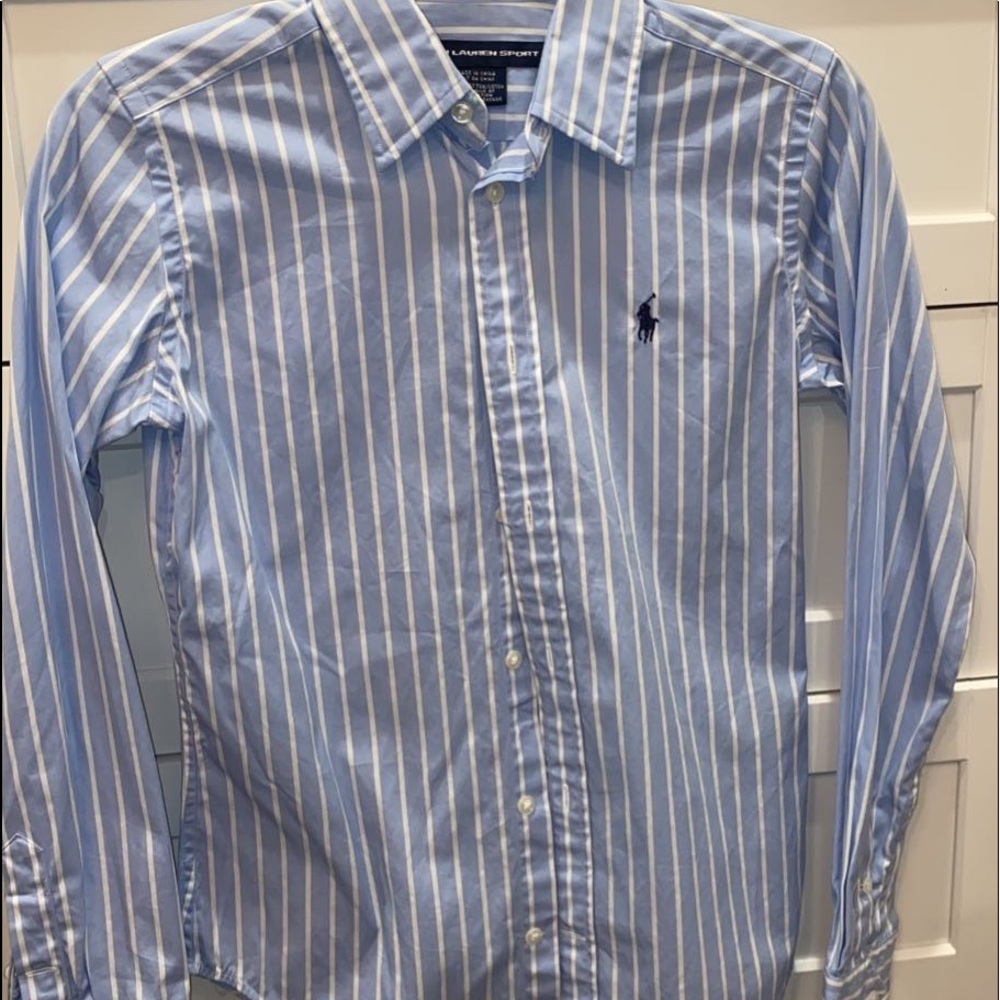 Blue and White striped button down